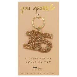 Lucky Feather Glitter Keychain - Sweet 16