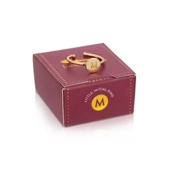 Lucky Feather Initial Ring - M