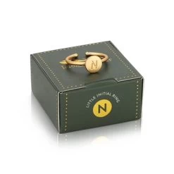 Lucky Feather Initial Ring - N