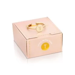 Lucky Feather Initial Ring - T