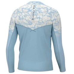 Men's Huk Long Sleeve Icon X Inside Reef Fade Shirt -Fashion Clothing Shop mens huk icon x crew inside reef fade shirt H1200489 497 crystal blue back 54203.1675101062