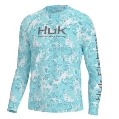Men's Huk Long Sleeve Pursuit Crew Fin Flats Shirt