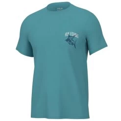 Men's Huk Short Sleeve Sword Palm Tee 5 Men's Huk Short Sleeve Sword Palm Tee -Fashion Clothing Shop mens huk sword palm tee H1000395 308 blue front 87934.1675118211