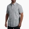 Men's Kuhl Karib Stripe Button Up Short Sleeve Shirt -Fashion Clothing Shop mens kuhl karib stripe short sleeve button up shirt 7460 SGRY stone grey 43681.1653495171