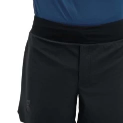 On Running Men's On 5" Lightweight Short -Fashion Clothing Shop mens on running 5 in lightweight shorts 00721BLK black closeup 73008.1676483062