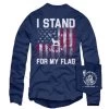Men's Over Under Stand For The Flag Long Sleeve Tee -Fashion Clothing Shop mens over under promo long sleeve stand for the flag t shirt AH211 NAVY 26445.1648230412