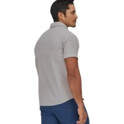Men's Patagonia Button Down Daily Shirt -Fashion Clothing Shop mens patagonia daily shirt CSGY chambray salt grey back lifestyle 36335.1646774789