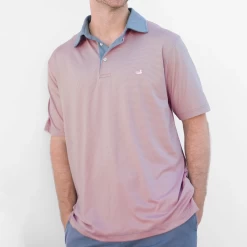 Men's Southern Marsh Bermuda Chenier Stripe Performance Polo Shirt