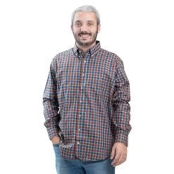 Men's Southern Point Co. Hadley Button Down Shirt - Red Blue Brown Plaid