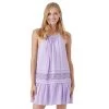 Women's Mustard Seed Halter Neck Lace Trim Dress