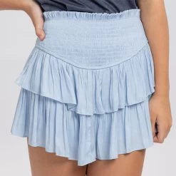 Women's Mustard Seed Smocking Skirt -Fashion Clothing Shop mustardseed womens smockingskirt s16369 mist 61081.1659109608