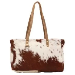 Myra Bag Fawn White Hairon Bag