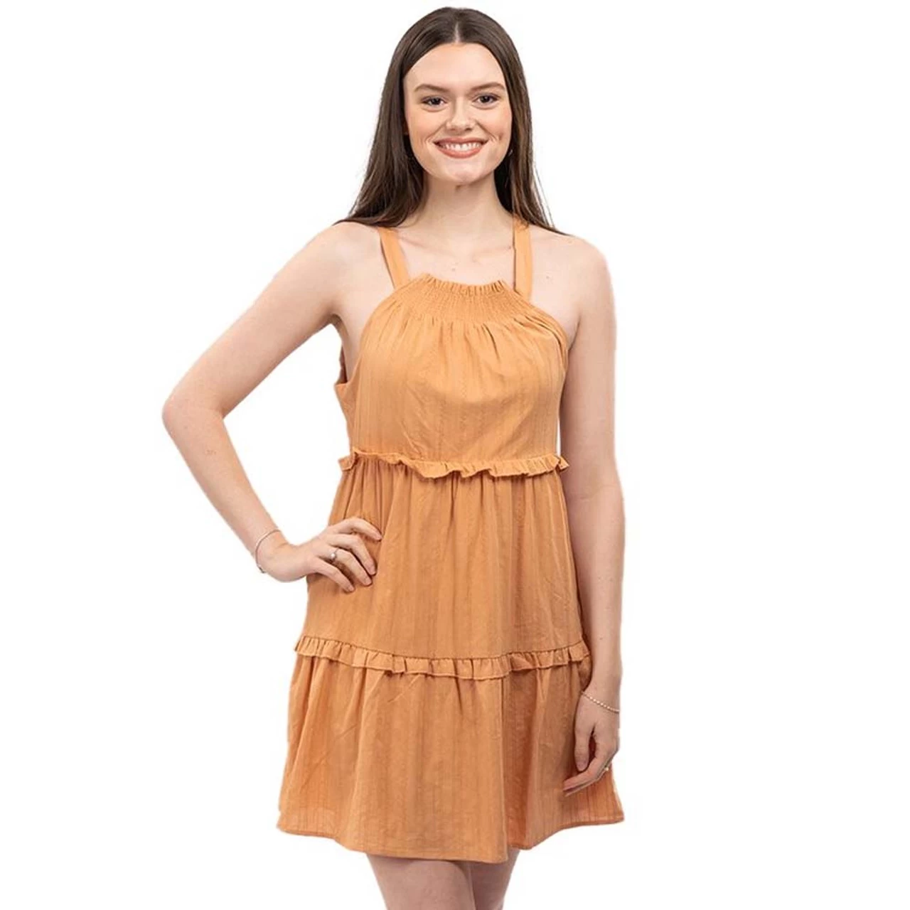Women's Paper Crane Textured Tiered Dress 3 Women's Paper Crane Textured Tiered Dress