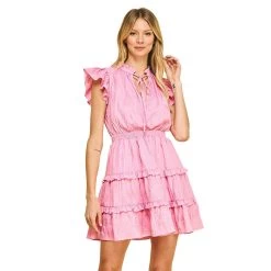 Women's Pinch Crinkled Tiered Mini Dress