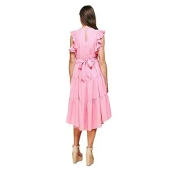 Women's Pinch Tiered Midi Dress -Pink -Fashion Clothing Shop pinch womens w tiered midi dress 3923d pink back 26683.1685026881