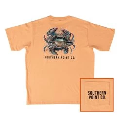 Men's Southern Point Detail Crab Tee - Faded Salmon