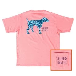 Men's Southern Point Water Camo Greyton Tee - Flamingo