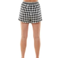 Women's TCEC Checkered Skirt -Fashion Clothing Shop tcec womens checkered skirt CP9566 black back 23056.1659626349