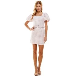 Women's TCEC Belted Plaid Mini Dress