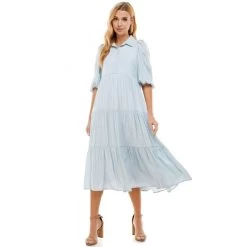 Women's TCEC Puff Sleeve Midi Dress