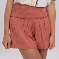 Women's TCEC Woven Smocked Shorts 15 Women's TCEC Woven Smocked Shorts -Fashion Clothing Shop tcec womens wovensmocked shorts cp8994 copper 65643.1659105135