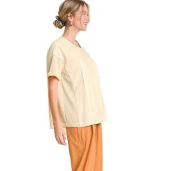 Women's Umgee French Terry Top -Fashion Clothing Shop umgee womens french terry top K6645 cream side 58199.1675459964