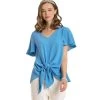 Women's Umgee V-Neck Tie Front Top