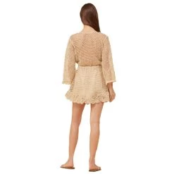 Women's Vintage Havana Scalloped Swim Cover Up Dress -Fashion Clothing Shop vintage havana womens scalloped dress swim cover up e11113 natural back 11016.1680100857