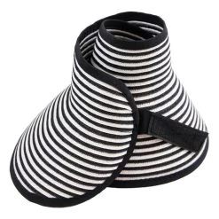 Women's San Diego Hat Company Signature Ultrabraid Large Brim Visor -Fashion Clothing Shop women san diego hat co signature ultrabraid large brim visor UBV002 OSBWS black white stripes side 85983.1651610241