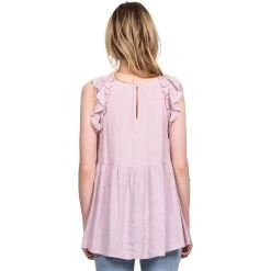 Women's Blu Pepper Ruffle Babydoll Blouse -Fashion Clothing Shop womens blu pepper ruffle babydoll top B3ST1002 DSTYPINK back 46754.1677604276