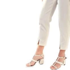 Women's DO+BE Pintuck Front Slit Bottom Pant -Fashion Clothing Shop womens do be pintuck front slit bottom pant Y21594 White bottom detail 29365.1647898897