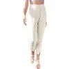 Women's DO+BE Pintuck Front Slit Bottom Pant -Fashion Clothing Shop womens do be pintuck front slit bottom pant Y21594 White 80120.1647898897