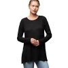 Women's Easel Loose Fit Lightweight Tunic -Fashion Clothing Shop womens easel loose fit lightweight tunic ET18208 black main 99766.1669045035