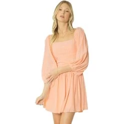 Women's Entro Self Tie Square Neck Dress