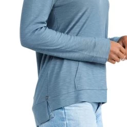 Women's Free Fly Bamboo Slub Hoody -Fashion Clothing Shop womens free fly bamboo slub hoody WSLH 421PBLUE pacific blue side 93653.1648136892