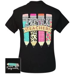 Women's Girlie Girl Blessed Teacher Tee