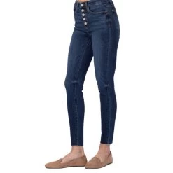 Women's Judy Blue Hi-Rise Buttonfly Cutoff Skinny Jeans -Fashion Clothing Shop womens judy blue jeans 82318REG dk side 70624.1655932555