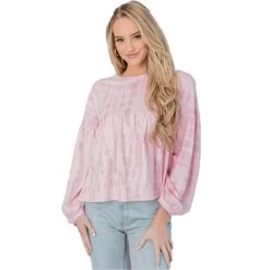 Women's Lauren James Tie Dye Long Sleeve Boxy Top - Blossom