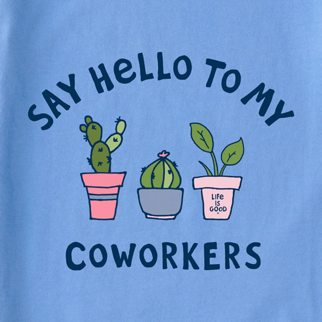 Women's Life Is Good Succulent Co-Workers Crusher- Lite Tee - Cornflower Blue 4 Women's Life Is Good Succulent Co-Workers Crusher- Lite Tee - Cornflower Blue - Image 2