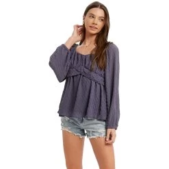 Women's Listicle Textured Babydoll Top