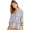Womens Listicle Layered Babydoll Top -Fashion Clothing Shop womens listicle layered babydoll blouse LT0397 blue grey main 76488.1674661782