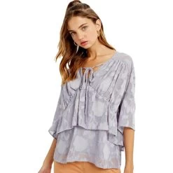 Womens Listicle Layered Babydoll Top