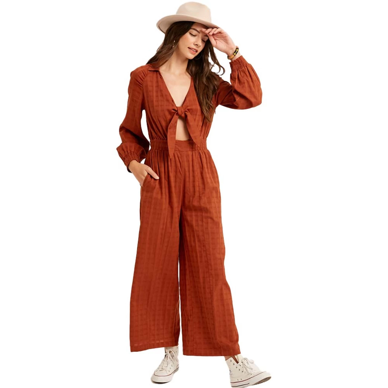 Women's Listicle Plaid Cut Out Jumpsuit 3 Women's Listicle Plaid Cut Out Jumpsuit