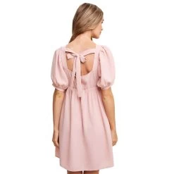 Women's Listicle Square Neck Babydoll Dress -Fashion Clothing Shop womens listicle square neck babydoll dress LD1121 blush pink back 32504.1674660639
