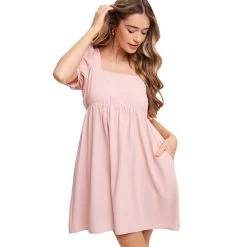 Women's Listicle Square Neck Babydoll Dress