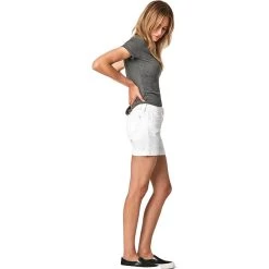 Women's Mavi Pixie Cuffed Boyfriend Fit Shorts -Fashion Clothing Shop womens mavi pixie short 14370 28716WHT white side 22414.1647444006