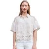 Women's Miss Me Crochet Button Up Shirt -Fashion Clothing Shop womens miss me crochet button up shirt mt2602s cream main 60747.1684961060