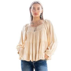 Women's Miss Me Smocked Long Sleeve Blouse -Fashion Clothing Shop womens miss me smocked blouse mt2547l nudebeig main 15284.1684959102
