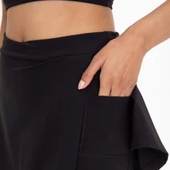 Women's Mono B A-Line Tennis Skort -Fashion Clothing Shop womens mono b a line side slit tennis skort AP3218 black pocket 50915.1685118895