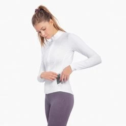 Women's Mono B Active Slim Jacket -Fashion Clothing Shop womens mono b active slim zip up jacket AJ A0735 white side 75004.1685118154